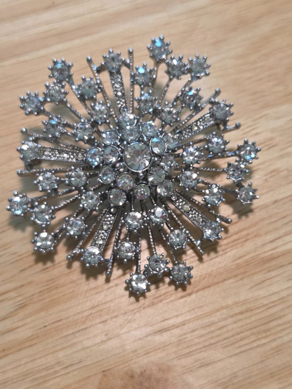 Silver diamante brooch